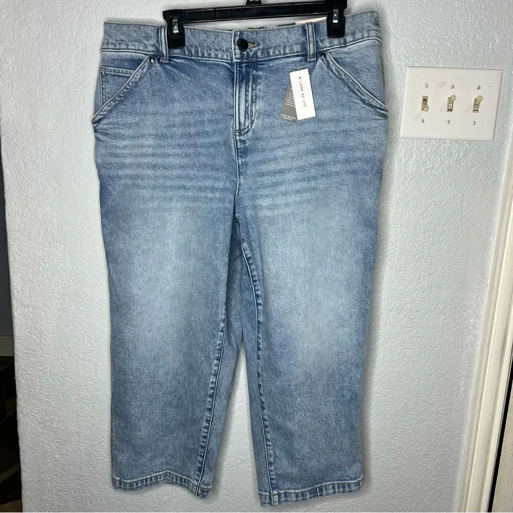 New! Lane Bryant Boyfriend Capri Mid-Rise Light Blue Women’s Plus Jeans Sz 16